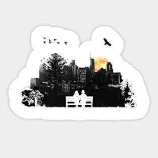 City Moonrise Sticker